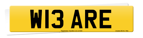 Registration number W13 ARE